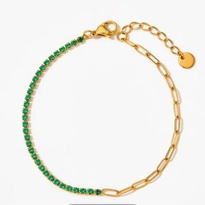 Elegant Gold and Green Bracelet